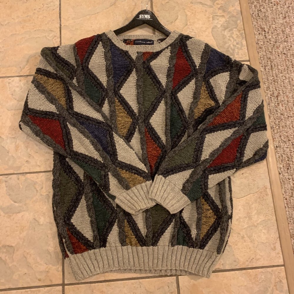 Vintage Northern Isles Hand Knit Sweater XL Cosby